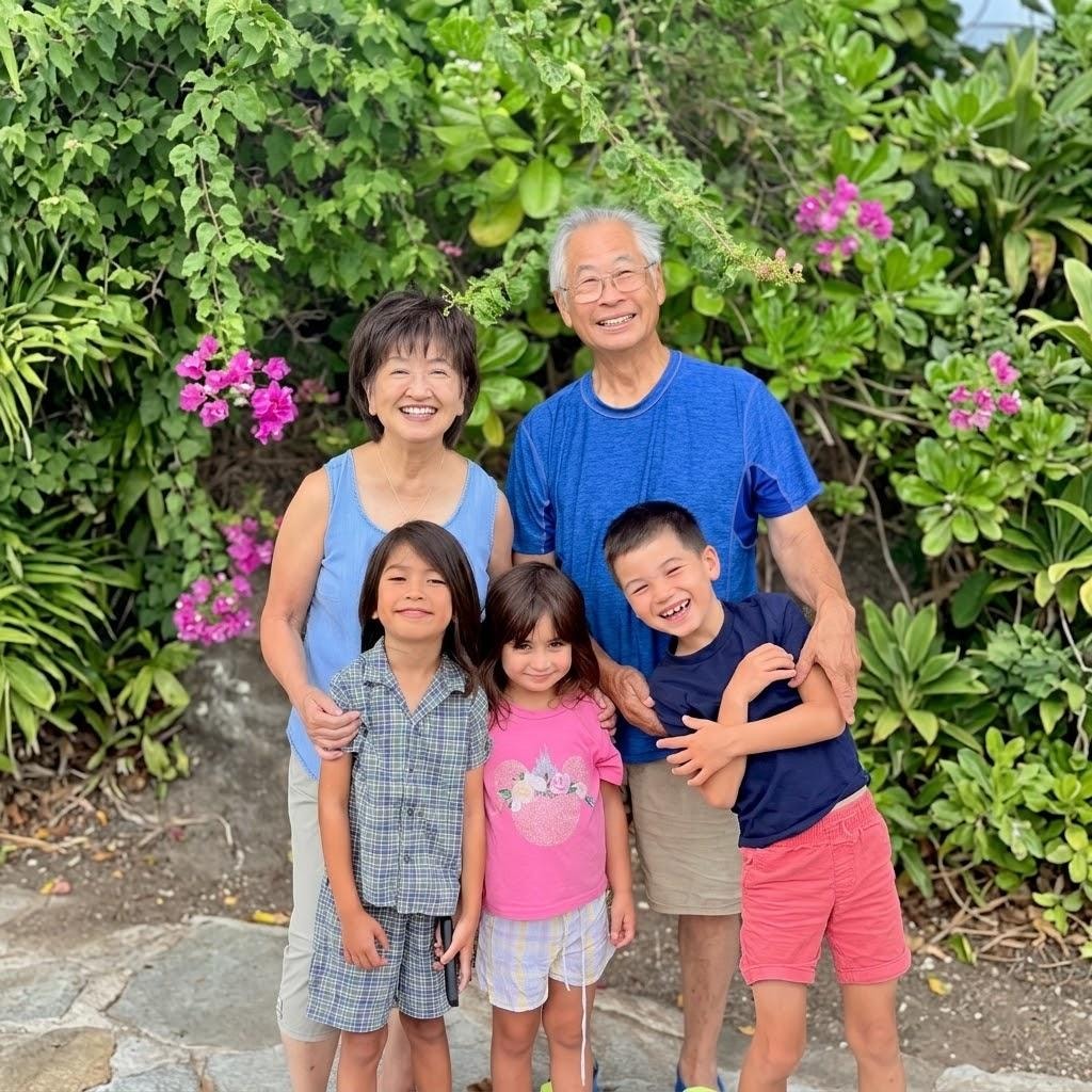 Sue Chan with her family