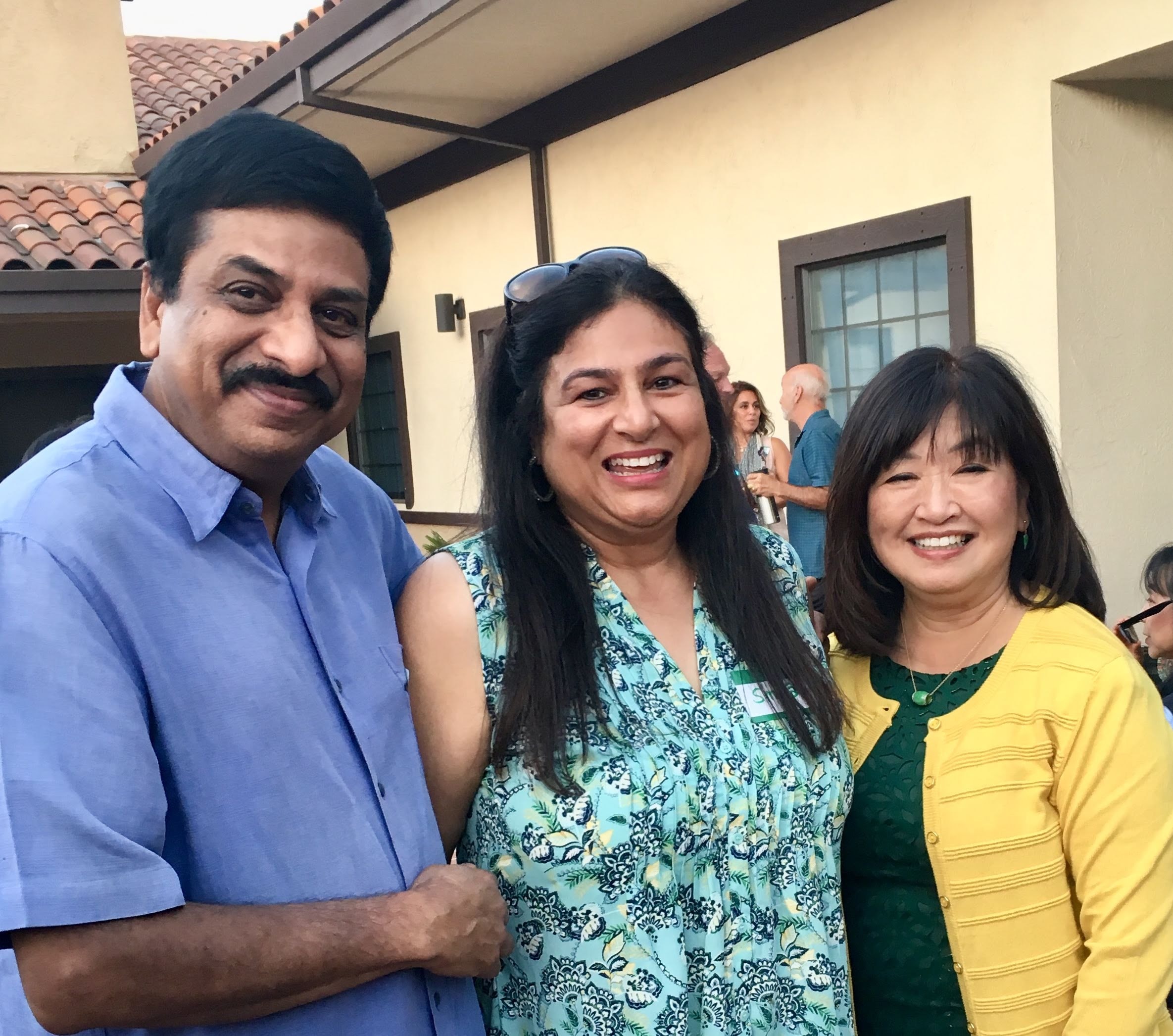 Sue Chan with elected officials at outdoor gathering
